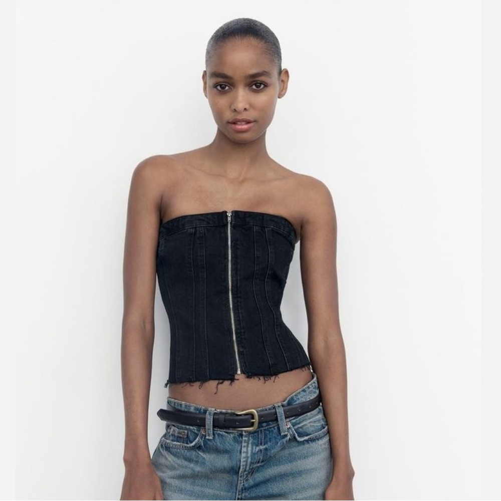 NWT Zara Corset Denim